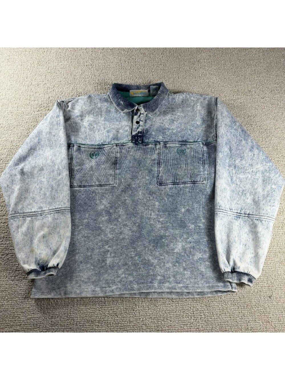 Vintage Mark Elliot Acid Wash Denim Sweatshirt Blue Men’s Size XL